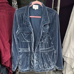LOFT Women's Navy Velvet Utility Jacket